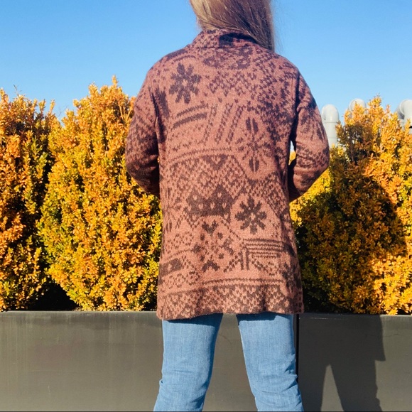 Gerry Weber Edition Ditsy Duster Wool Northern Pattern Long Coat Cardigan - Picture 11 of 15